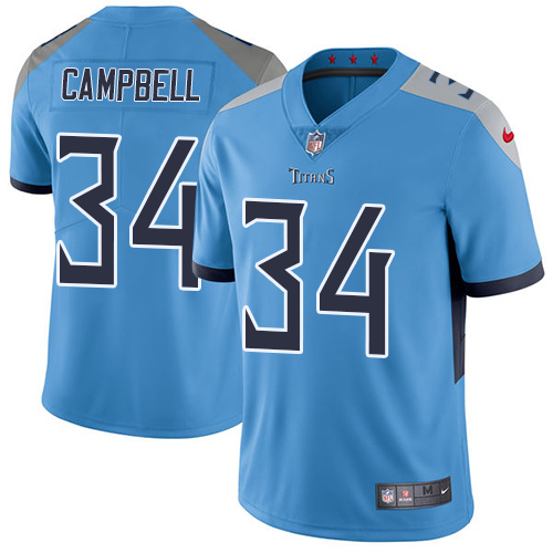Nike Titans #34 Earl Campbell Light Blue Team Color Men's Stitched NFL Vapor Untouchable Limited Jersey